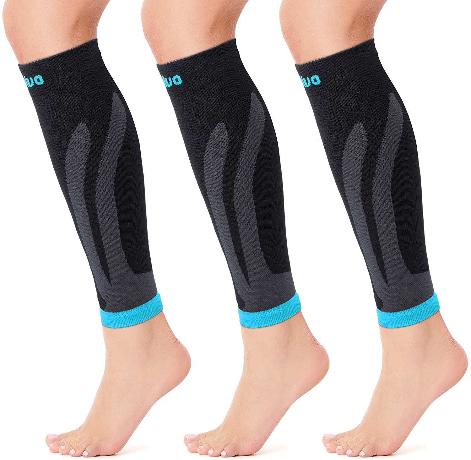  BeVisible Sports Calf Compression Sleeve - Leg Compression Socks  For Men and Women  Calf Sleeves for Shin Splints Running Cycling Travel  Nursing Maternity Varicose Veins Calf Pain Relief & Recovery 