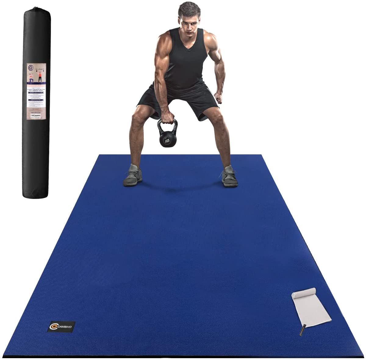 CAMBIVO Large Workout Mat – Extra Thick Non-Slip Yoga Mat