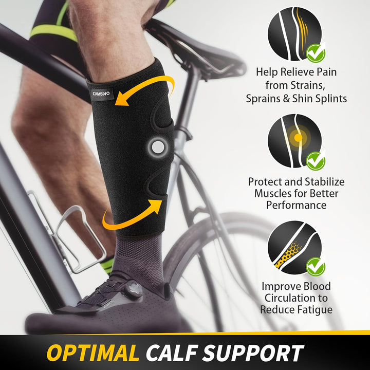 CAMBIVO 2 Pack Adjustable Calf Braces for Men and Women - WM - Cambivo