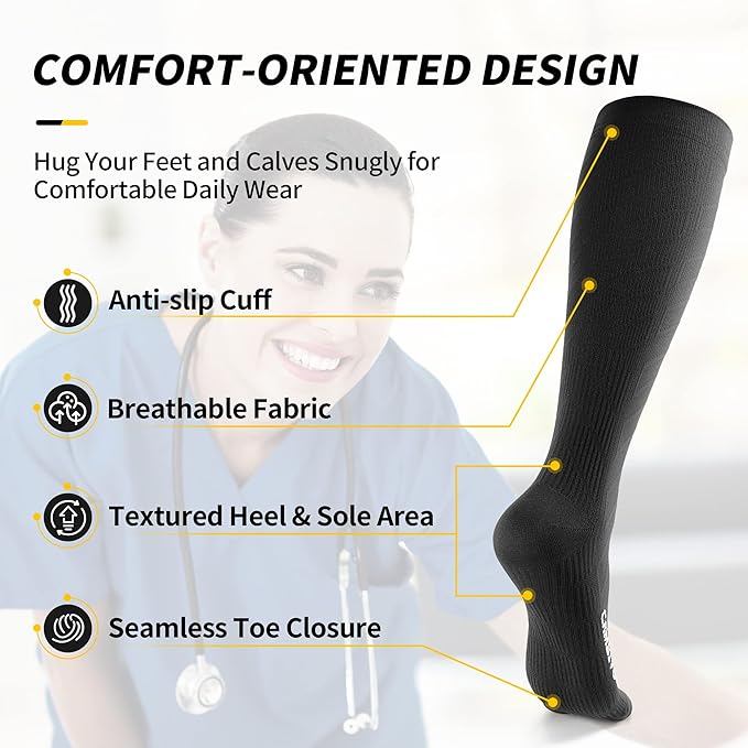 Anti-slip cuffs designed to keep Cambivo socks in place during activities