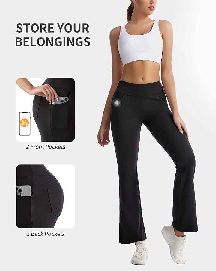 CAMBIVO High Waist Bootcut Yoga Pants for Women with 4 Pockets(CA) - Cambivo