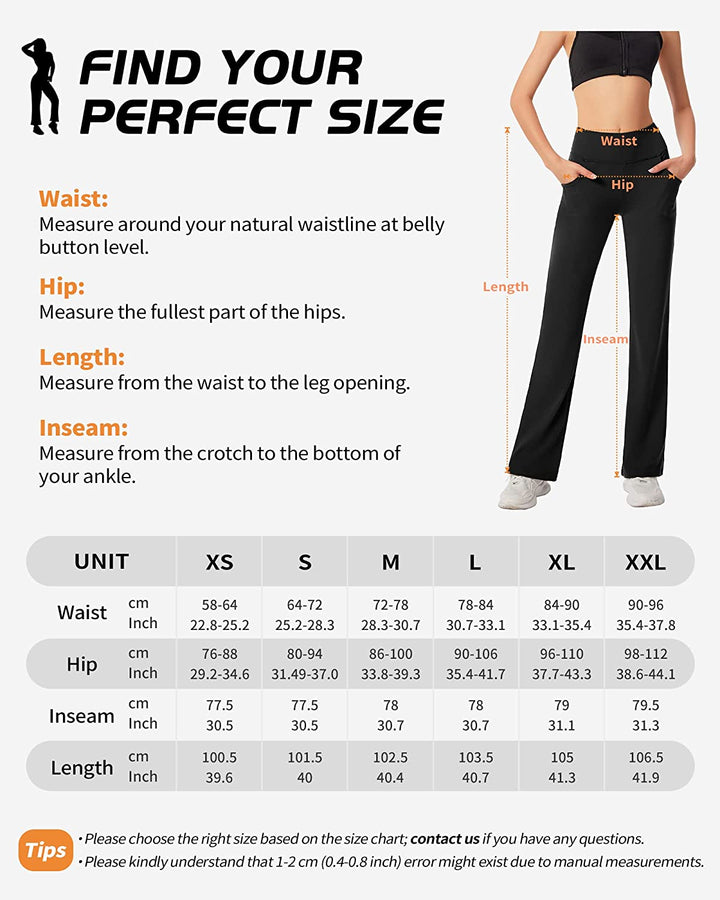 CAMBIVO High Waist Flare Leggings for Women right size