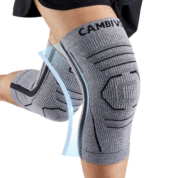 CAMBIVO Lightweight Knee Compression Sleeves with Side Stabilizer - Cambivo