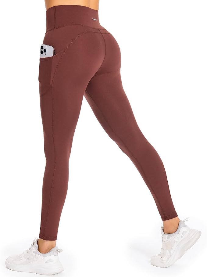 GymCope Leggings for Women with Tummy Control, 2 Pockets Yoga Pants(CA) - Cambivo