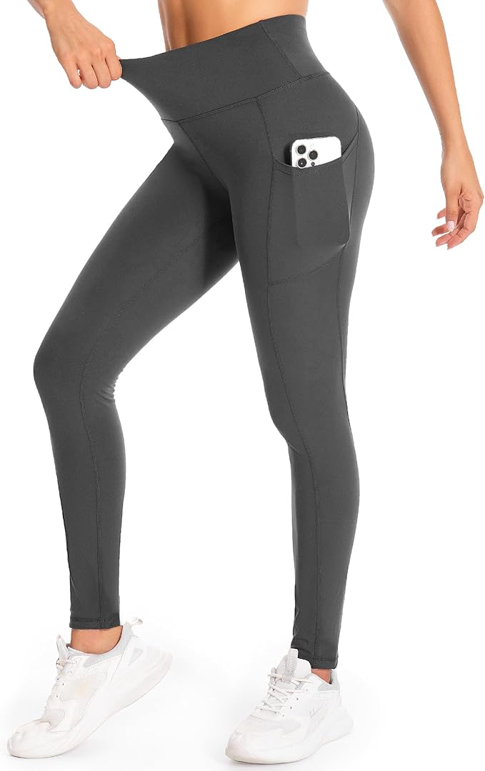 GymCope Leggings for Women with Tummy Control, 2 Pockets Yoga Pants(CA) - Cambivo