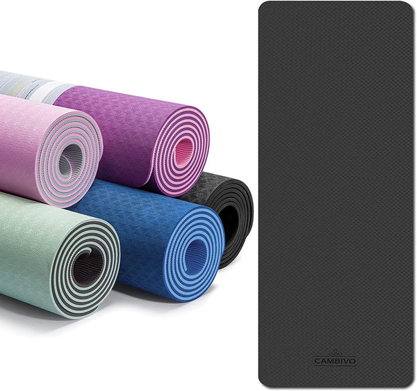MIKASHU Yoga Mat for gym Workout and yoga exercise with 6mm 6 Feet long & 2