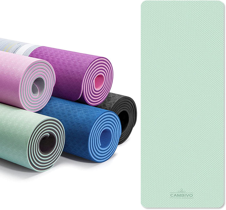 Yoga Mat with Strap, 1/3 Inch Extra Thick Yoga Mat Double-Sided Non Slip,  Professional TPE Yoga Mats for Women Men, Workout Mat for Yoga, Pilates and