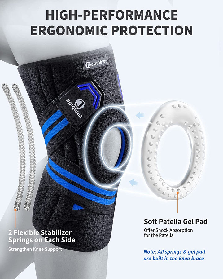 CAMBIVO Knee Brace with Side Stabilizers & Patella Gel Pads