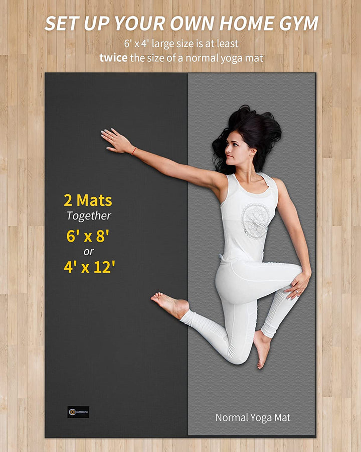 Large Yoga Mat  6'x4'x8mm - Cambivo