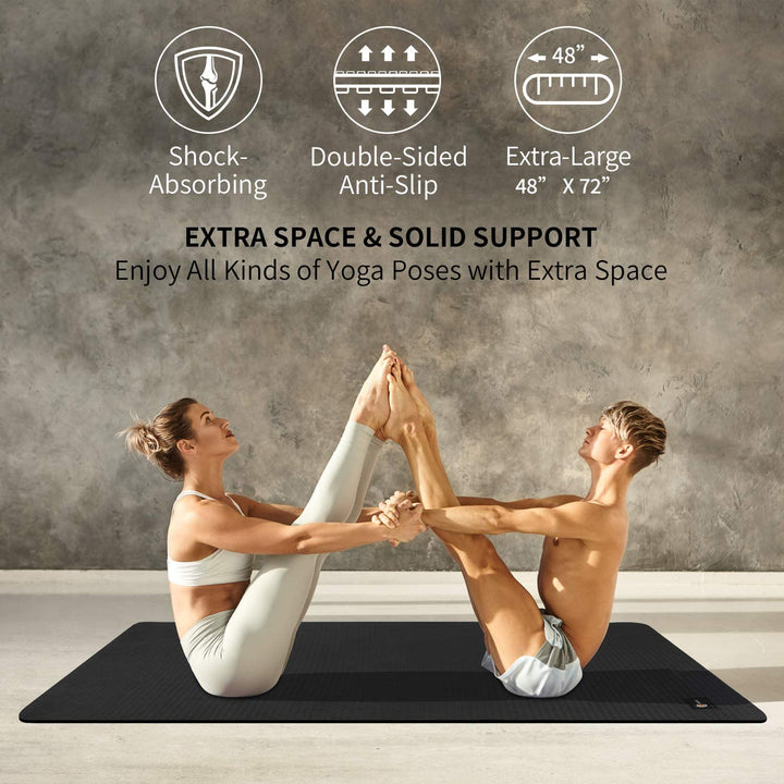 CAMBIVO Large Yoga Mat (6'X 4'), Extra Wide Workout Mat for Men