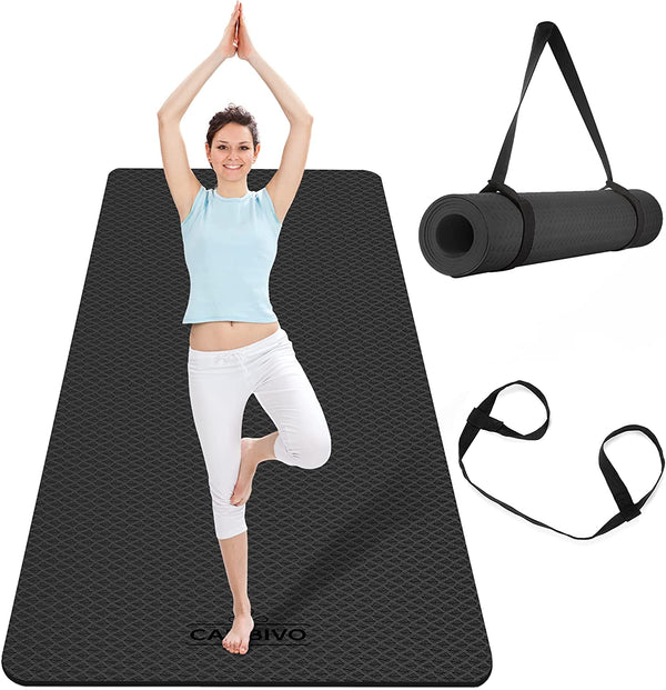 CAMBIVO Non-Slip Yoga Mat Black