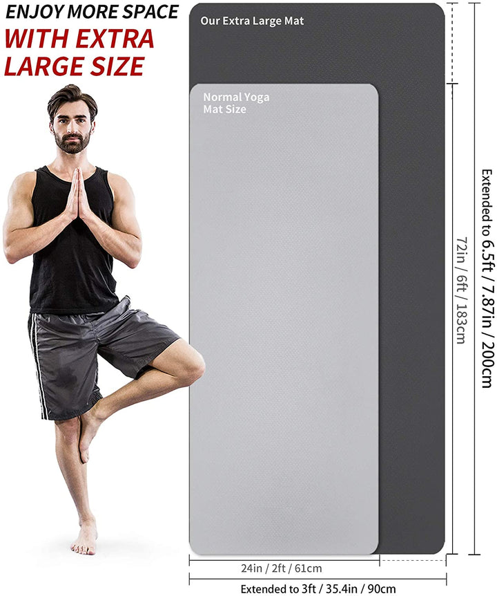 GymCope Large Yoga Mat 6.5'x 3'x 8mm