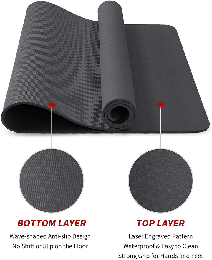 Cambivo Extra Thick TPE Yoga Mat for Home & Gym (CA)